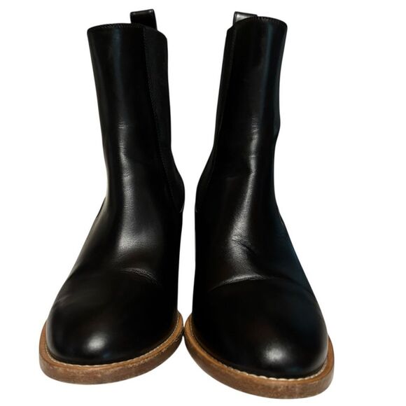 Jenni Kayne Frankie Elegant Black Leather Chelsea Ankle Luxury Boots 7 - Picture 3 of 11